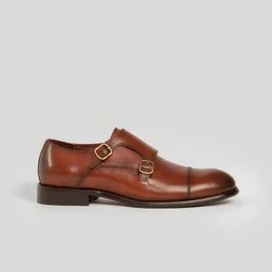 Zapato Monk Strap Cuero Marron Brillante SKU 0.30823