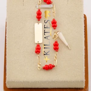 "PULSERA PARA BEBE CON PLACA #8.ORO 10K #775-2901"