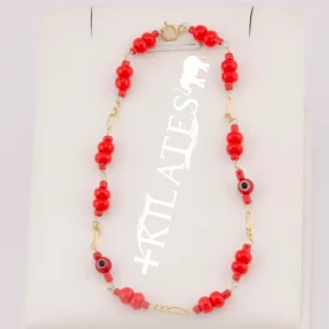 "PULSERA PARA ADULTO DE 21CM CON OJO TURCO. ORO 10K #775-3340"