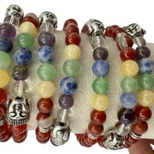 PULSERA CORNALINA CON CHACRAS
